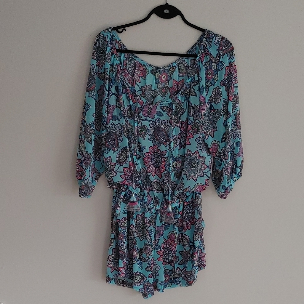 NWT Vera Bradley Floral Patterned Sheer Romper M 8-10